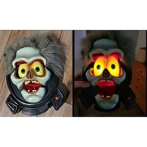 Gemmy Screamer Greeter Animated Halloween Mask Talking Light Up Works Tested